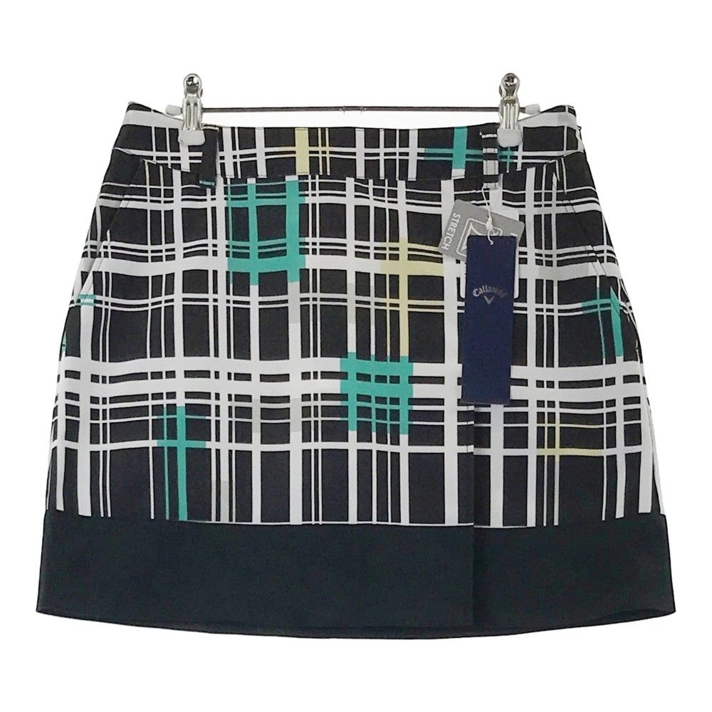サイズ L CALLAWAY キャロウェイ 2025年モデル 異素材切替スカート チェック柄 ブラック系 240101415203 ゴルフウェア レディース ストスト