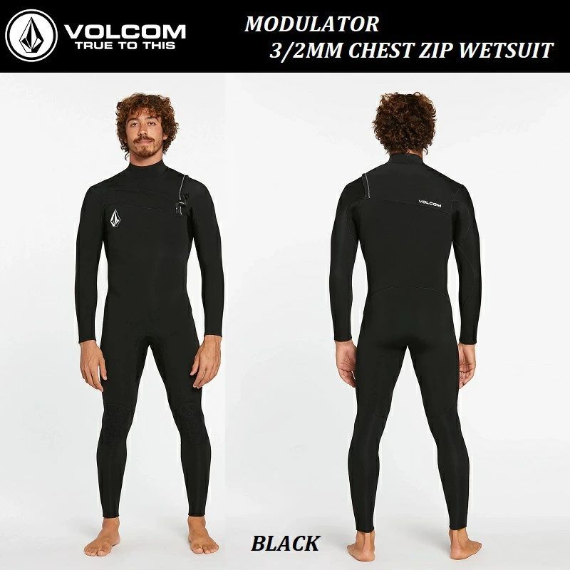 Volcom WETSUITS ボルコム ウェットスーツ MODULATOR 3|2mm CHEST ZIP L|S FULL WETSUIT ブラック モデュレーター ジャージ チェストジップ 3mm フルスーツ 大人 男性 既成品 A9532203