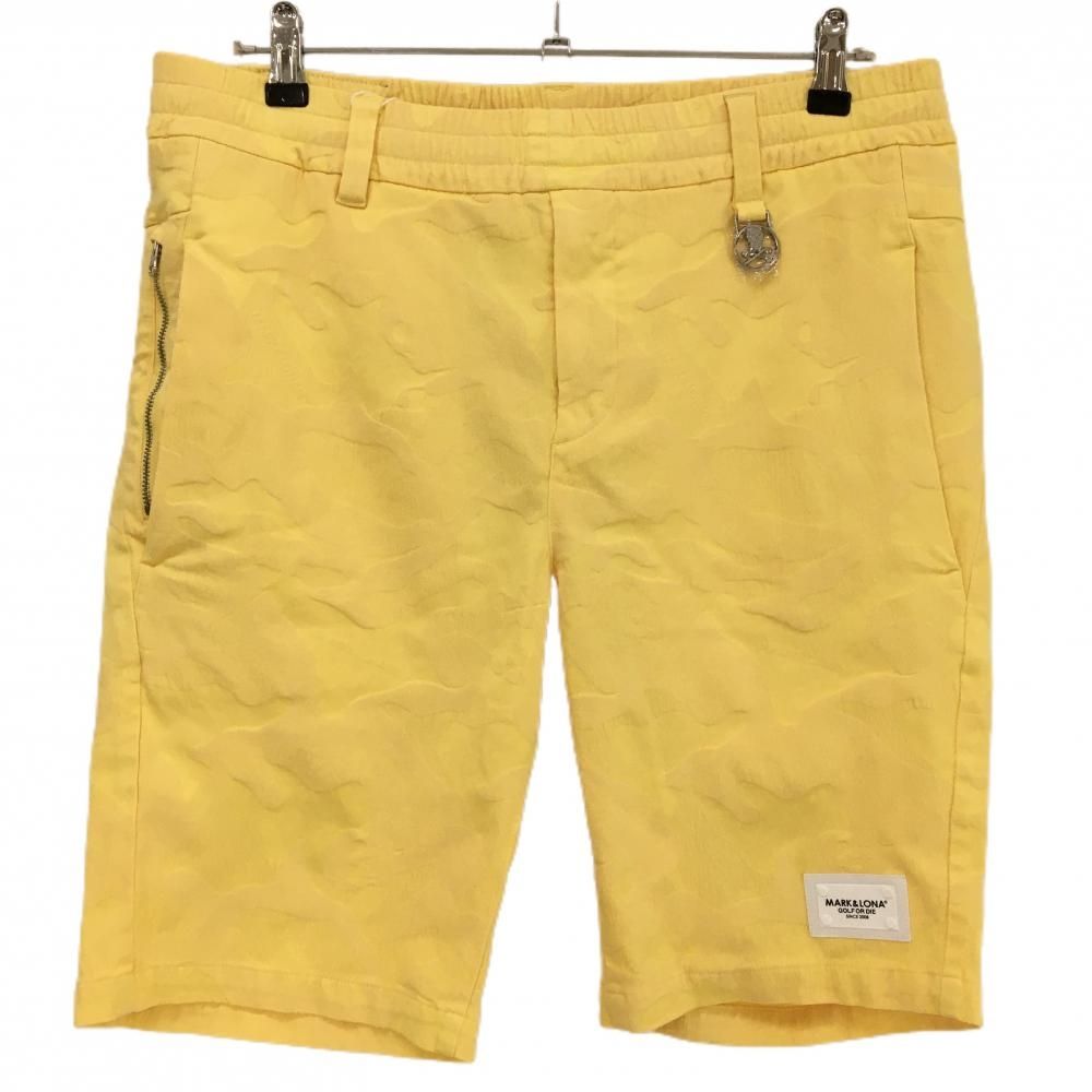 価格 マークアンドロナ ハーフパンツ イエロー 迷彩 スカル織生地 カモフラ メンズ 48 L ゴルフウェア 2025年モデル MARK＆LONA