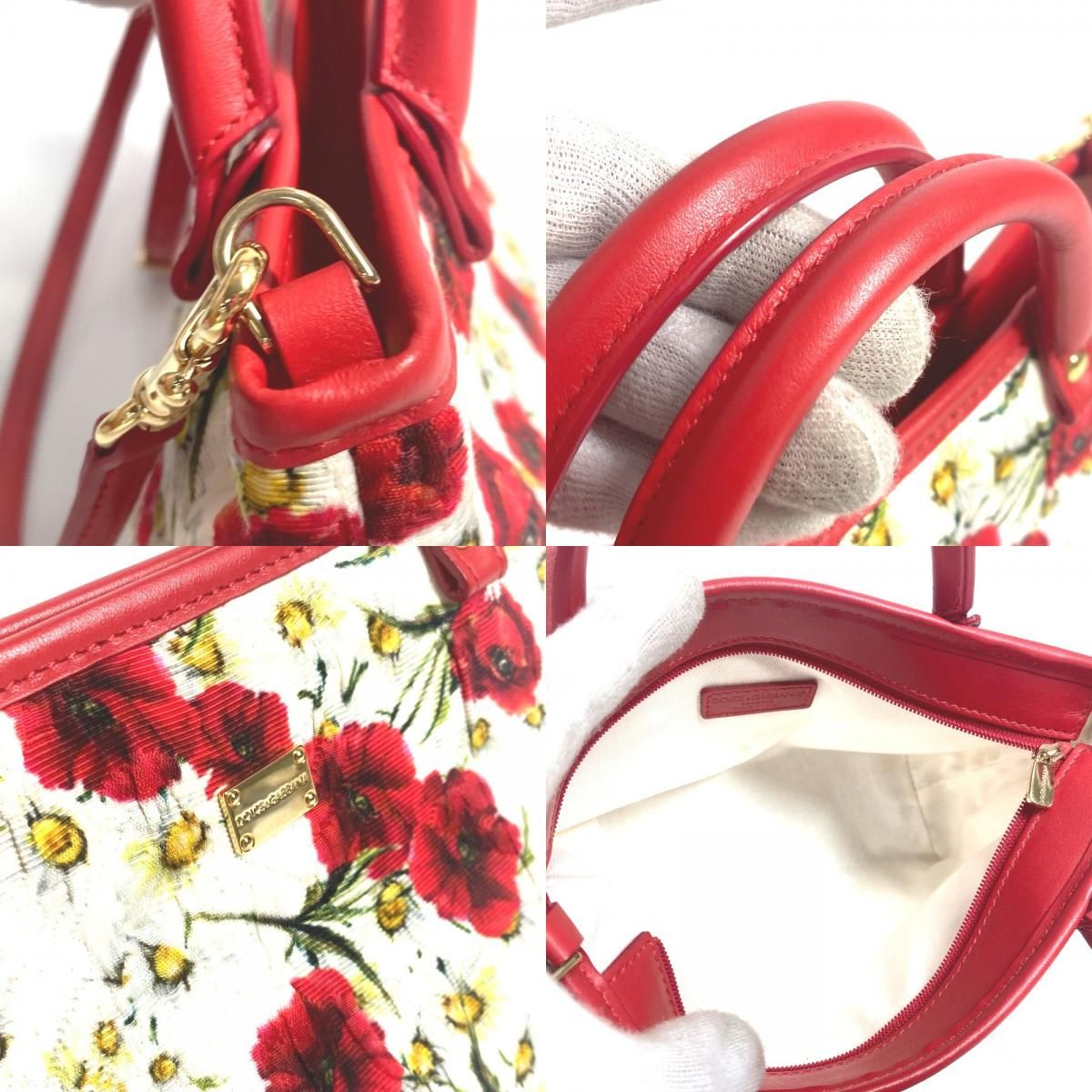 DOLCE&GABBANA ドルガバ ハンドバッグ 花柄 フラワー キャンバス