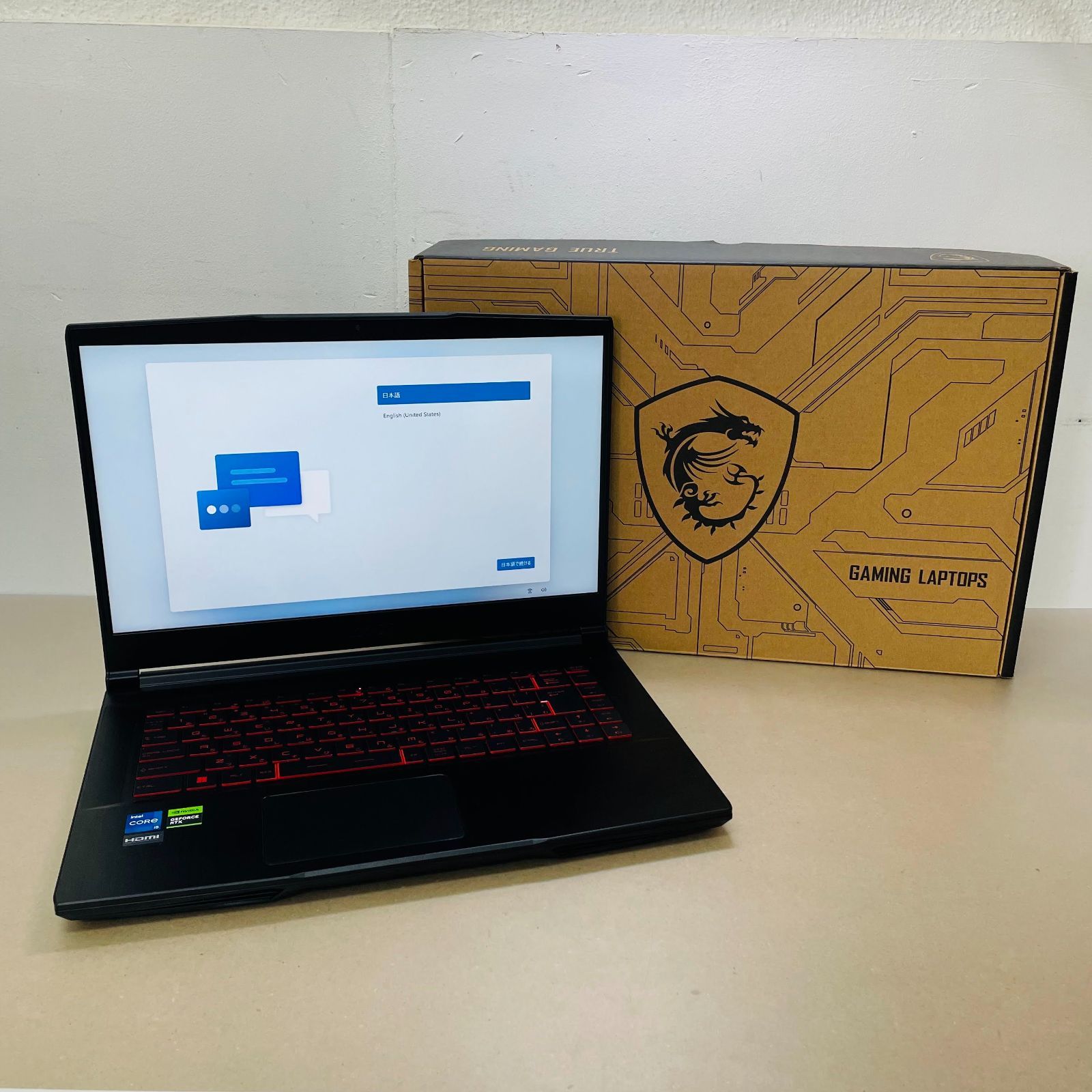 初期化済み 美品 MSI Thin GF63 12UCX 9250JP i5 12450H 16GB SSD 