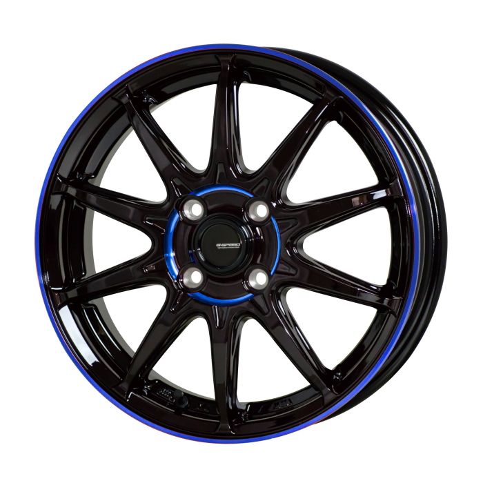ホイール4本セット G.Speed P-05R ブラック ブルークリア 15インチ 5.5J 45 4H-100