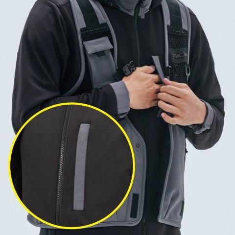 オーバーラップメッシュ パーカ ブラック/ブラック 小売業者 Mサイズ