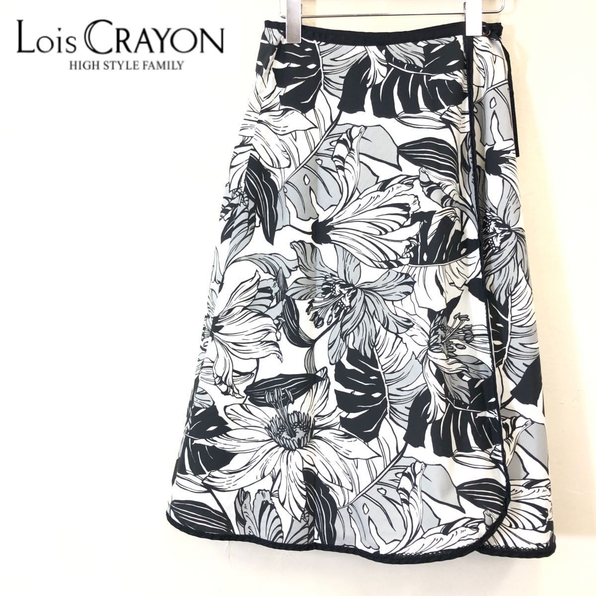 花柄スカート モノクロ ハイビスカス ロイスクレヨン ロイスクレヨン Lois CRAYON ボトムス ロングスカート サイズM
