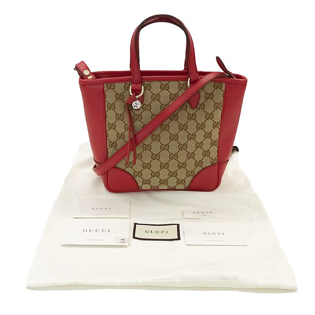 GUCCI グッチ GGキャンバス レディース ハンドバッグ レッド ブランド