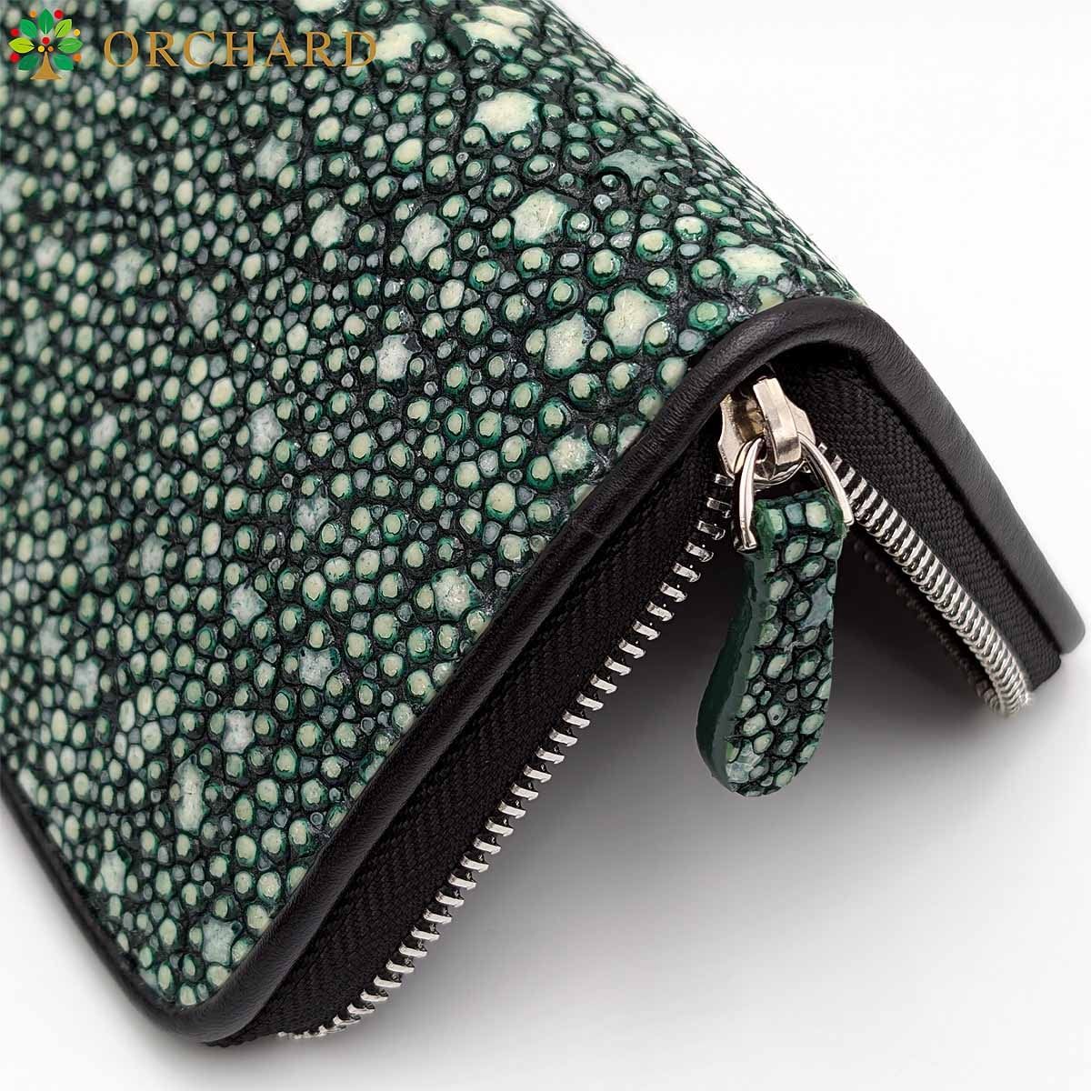 匿名配送/スタースティングレイ/ラウンドファスナー長財布/緑 匿名配送/スタースティングレイ/ラウンドファスナー長財布/緑