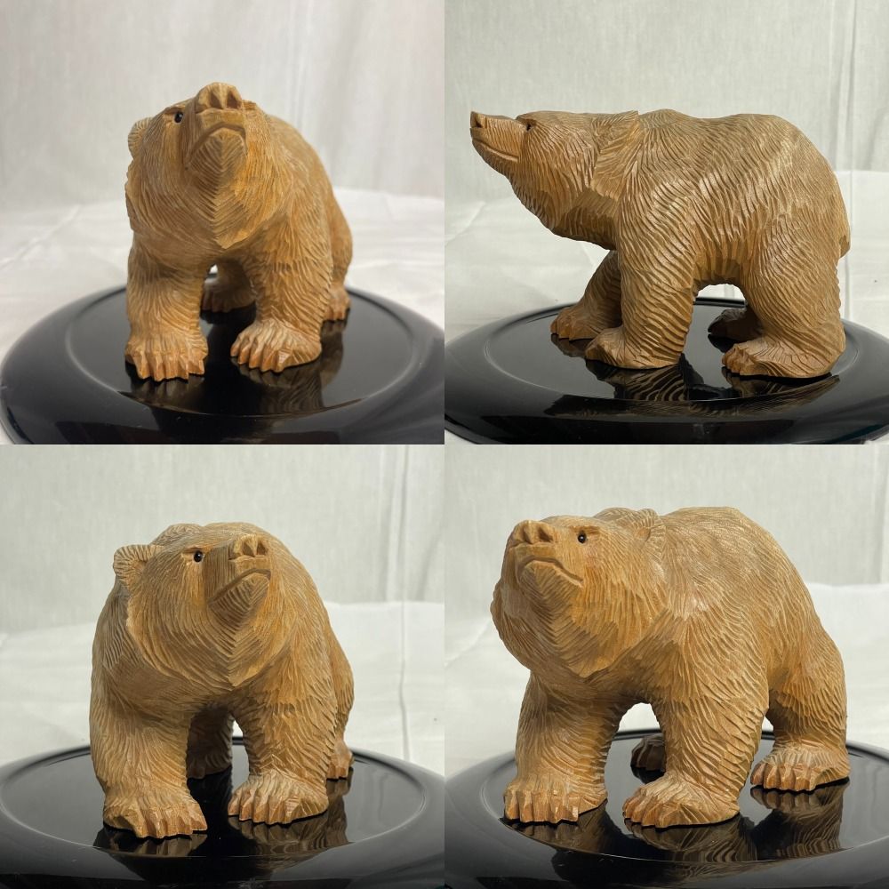 低価格の 木歩 引間二郎 木彫りの熊 1994 八雲 北海道 工芸品 - www 