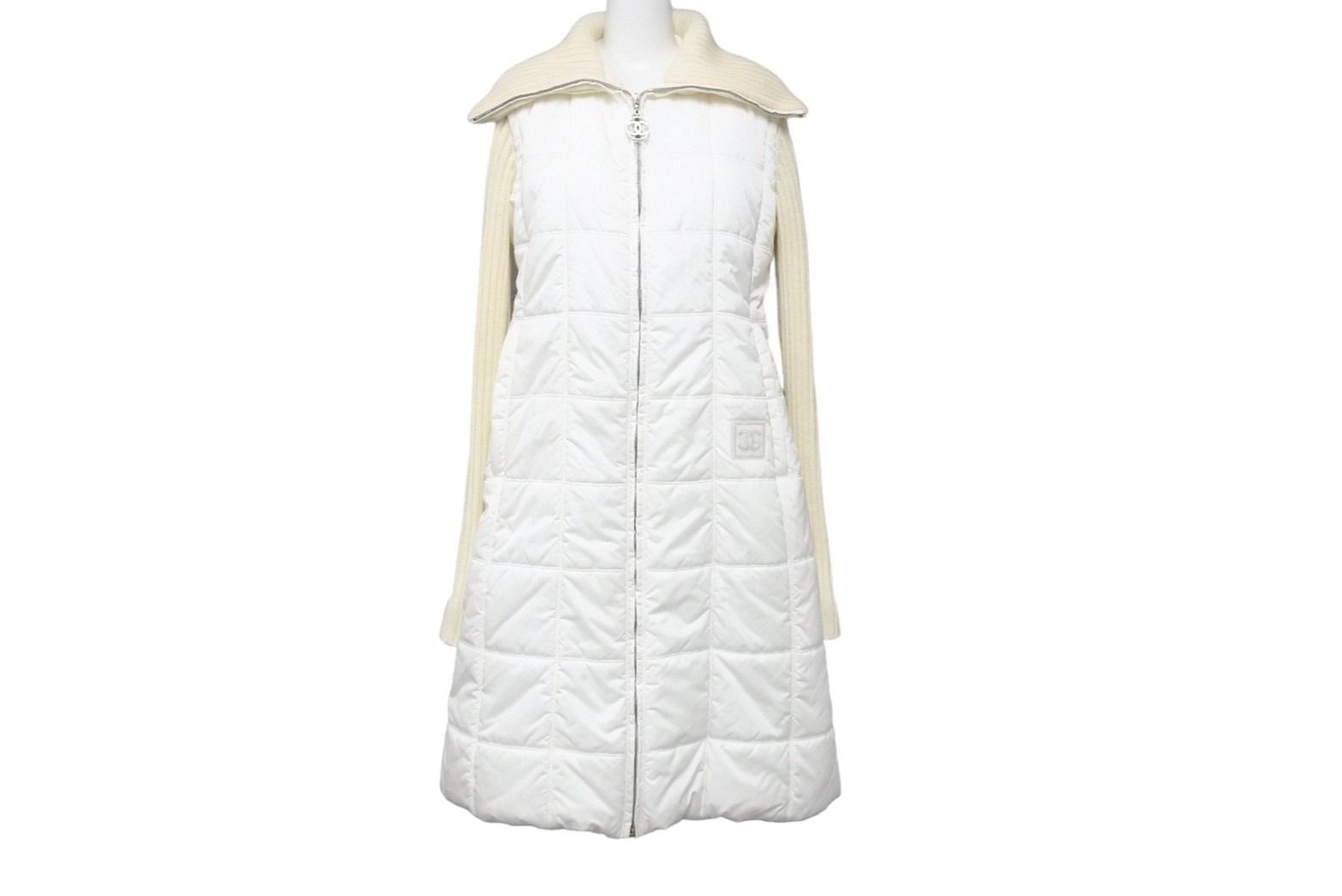 CHANEL シャネル スポーツライン リブニット 切り替え ダウン