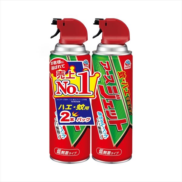 まとめ買い-15点セット アースジェット４５０ｍｌ２本パック アース製薬 殺虫剤 ハエ 蚊