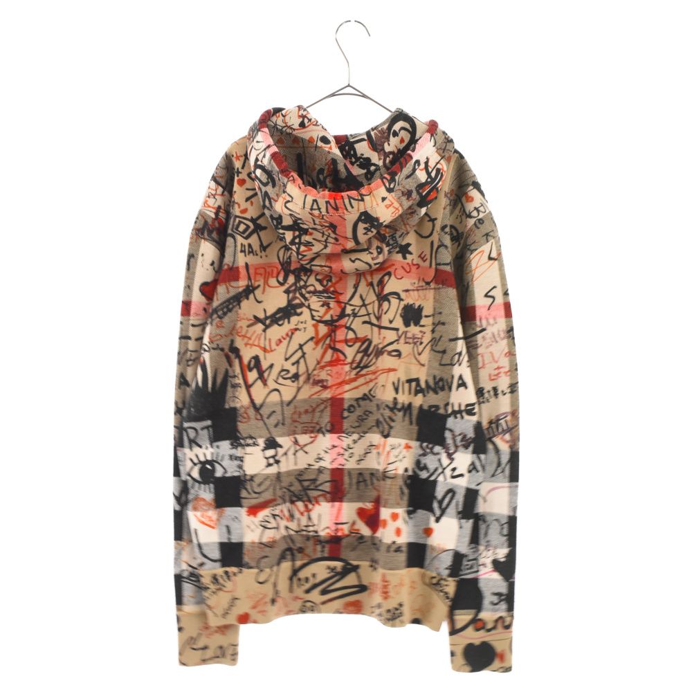 BURBERRY (バーバリー) 20AW Graffiti Print Checked Hoodie ...