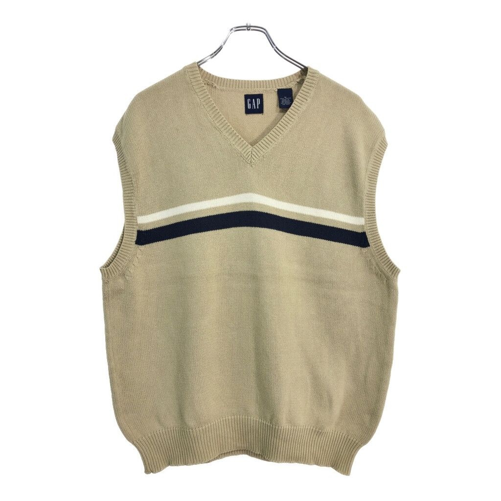 00年代 GAP ギャップ コットン ニット ベスト ベージュ(メンズ M)中古 
