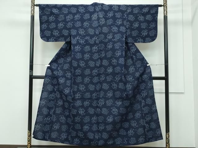 平和屋着物 上 久留米絣 単衣 風景文 綿 CZAA3387s5