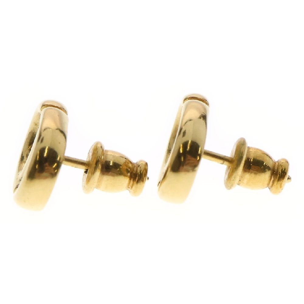 クリスチャンディオール DIOR CD Navy スタッドピアス ゴールド Dior