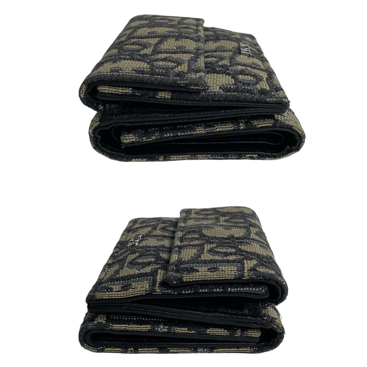 Dior 三つ折財布 ネイビー Dior ディオール オブリーク サドル三つ折りコンパクト