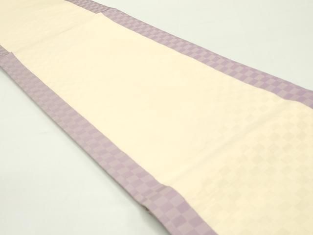 平和屋着物○両面 六通柄袋帯 唐織 舞桜市松文 銀糸 正絹 逸品