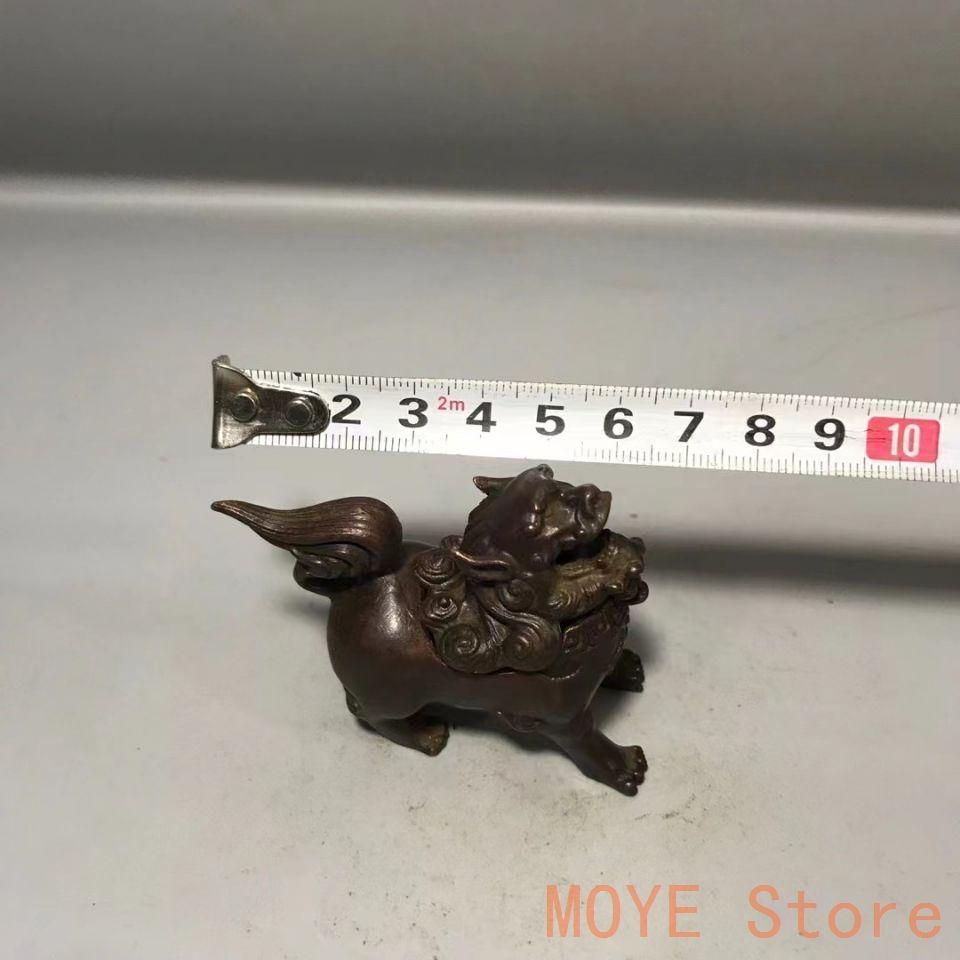 銅 細工 香炉 双耳獅子四方神獣炉 茶道具 香道具 装飾品 工芸品 置物