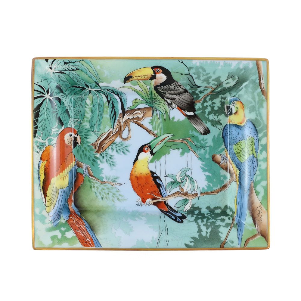 天白 HERMES エルメス 皿 鳥柄 トレイ 小物入れ 陶器 ウィドポッシュ 小物 赤道直下 インテリア 玄関インテリア アクセサリートレイ その他