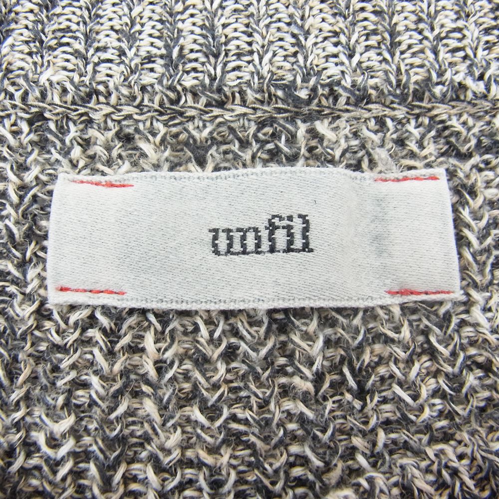 アンフィル unfil WWSP-UU009 organic hemp ribbed-knit vest オーガニック ヘンプ リブ ニット ベスト  ブラック系 ベージュ系 4【中古】