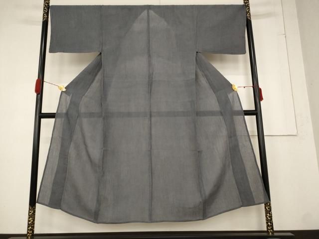 平和屋着物*夏物 男性 小千谷ちぢみ 鈍色 麻 AABB5880st