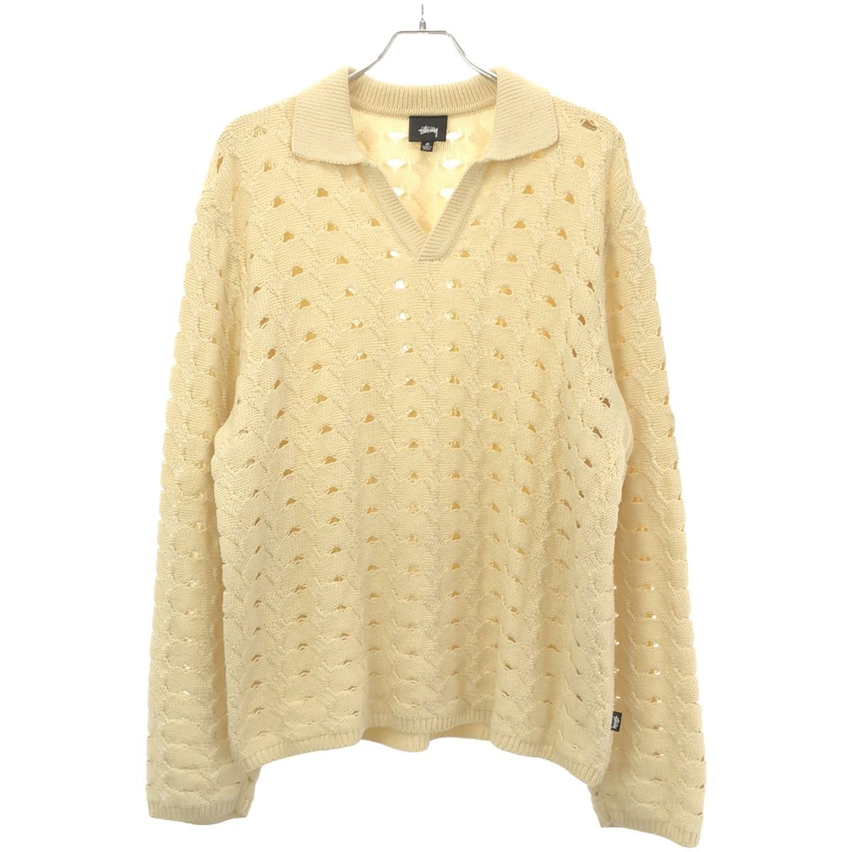 Stussy ステューシー 24SS OPEN KNIT COLLARED SWEATER オープンニット