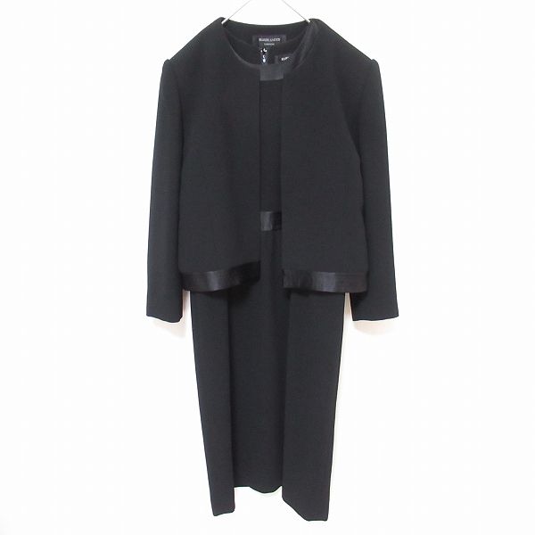 ハーディエイミス HARDY AMIES ワンピーススーツ セットアップ ブラックフォーマル 大きいサイズ レディース a968037ss