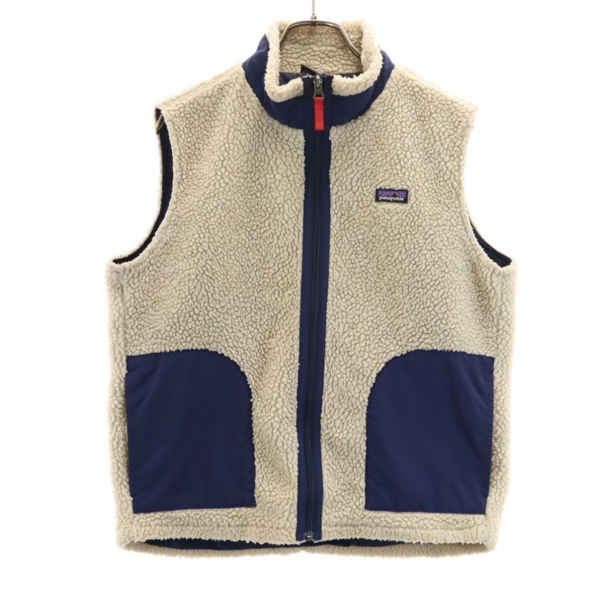 patagonia パタゴニア フリース ベスト XXL 16-18 ベージュ 65619FA19 アウトドア キッズ 古着