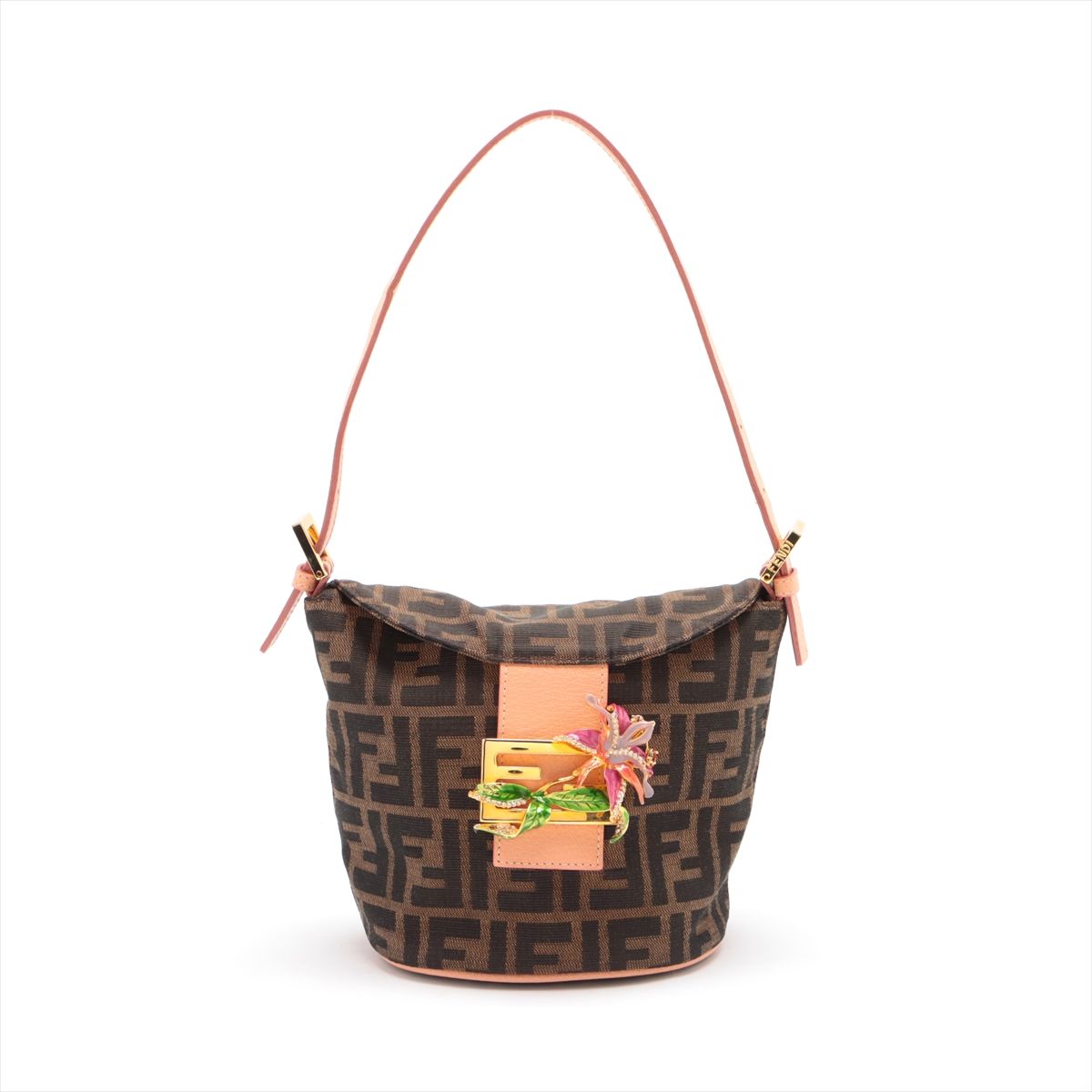 美品 レア 希少 フェンディ フラワー モチーフ ズッカ マンマバケット 