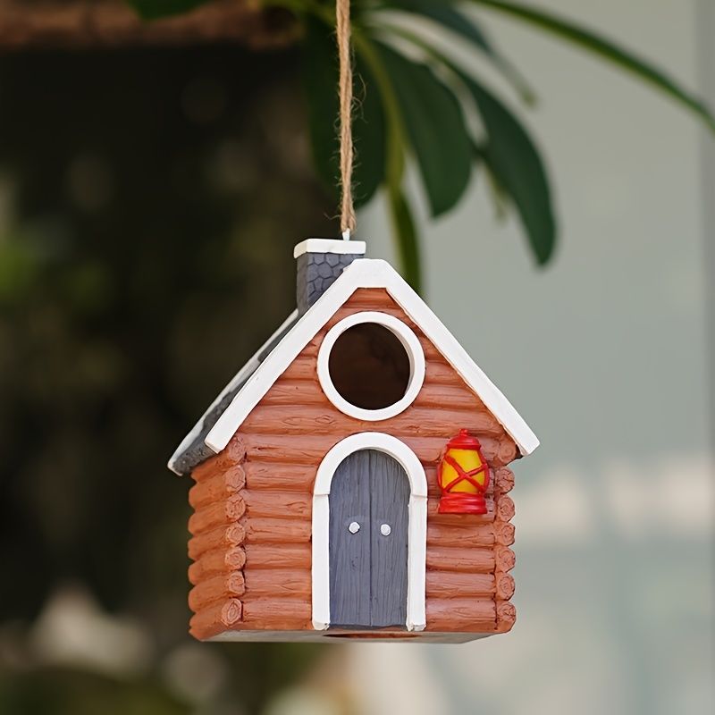 巣箱 鳥の巣 鳥の巣箱 バードハウス バードルーム 鳥用品 鳥かご 巣箱 庭園 自然 装飾 ぶら下げ 吊り下げ 休憩所 ミニハウス ユニーク 樹脂 鳥の家ハチドリの家 ギフト プレゼント