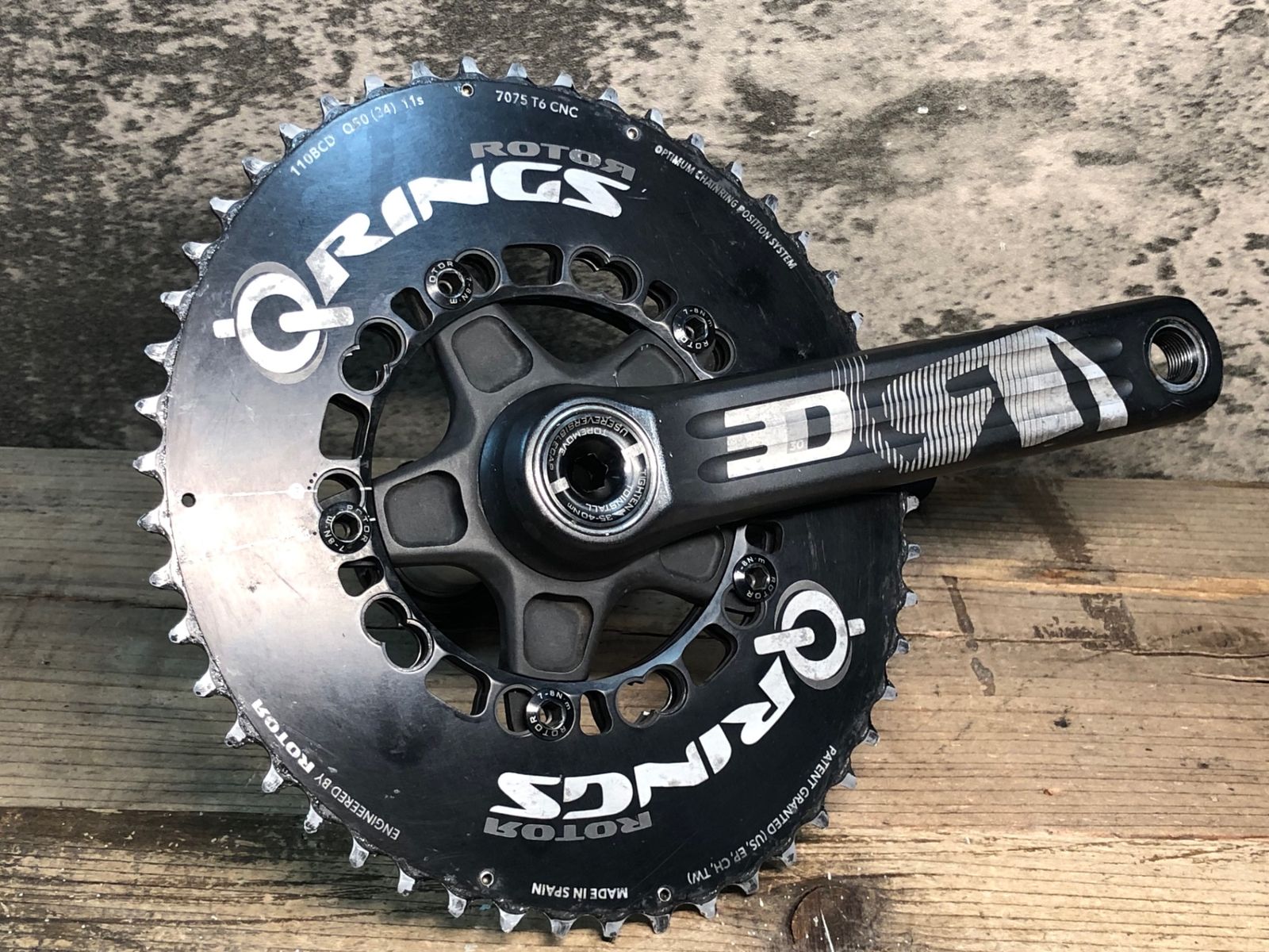 IX398 ローター ROTOR Q RINGS 3D 30 クランクセット 170mm 50|34T 30mm スピンドル