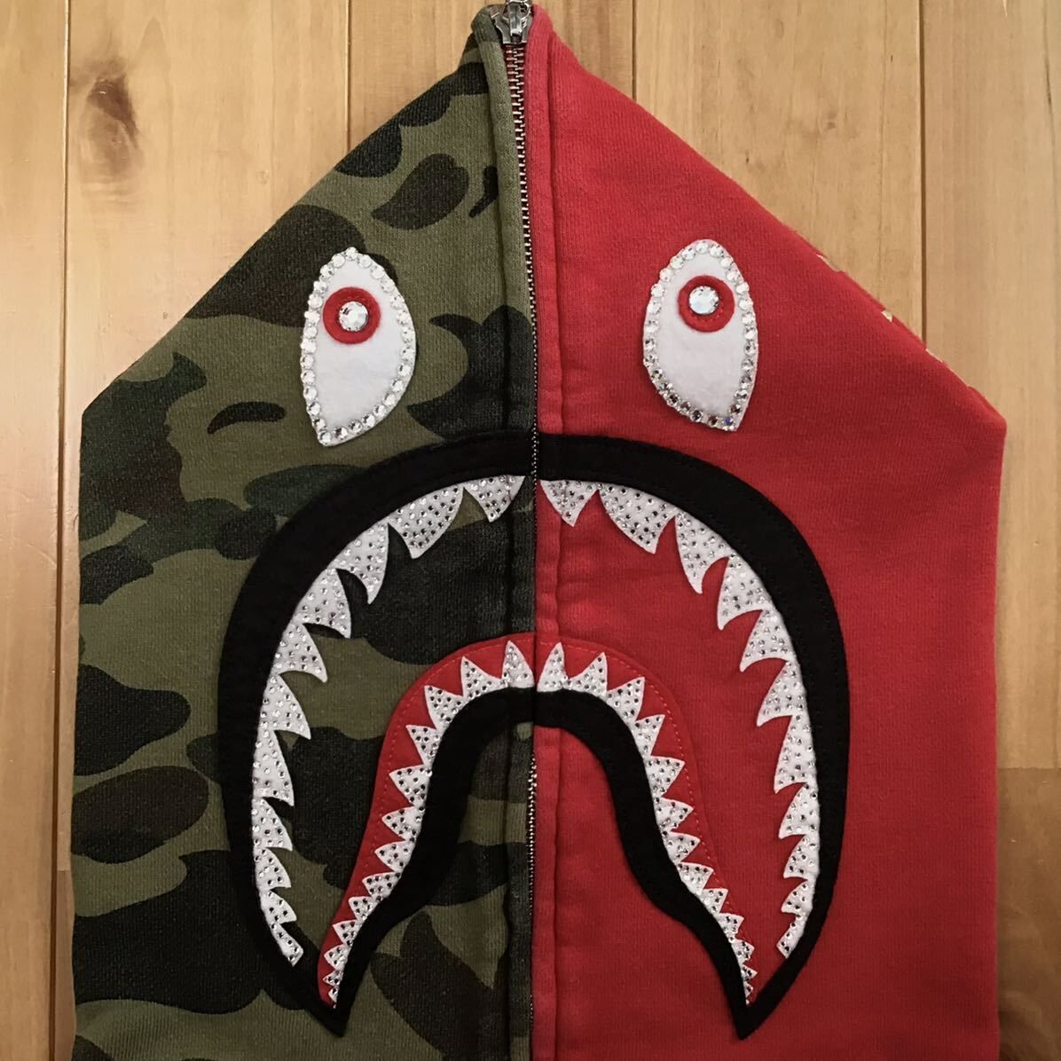 ☆XL☆ スワロフスキー シャーク パーカー shark full zip hoodie