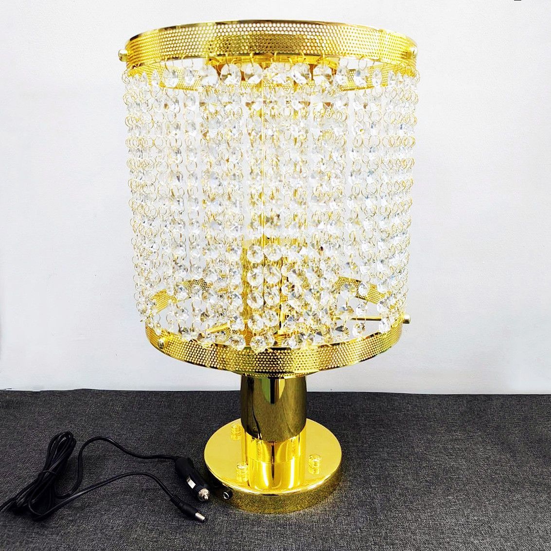 特価 訳アリ品 置き型 円柱スタンド シャンデリア大フルゴールドメッキ