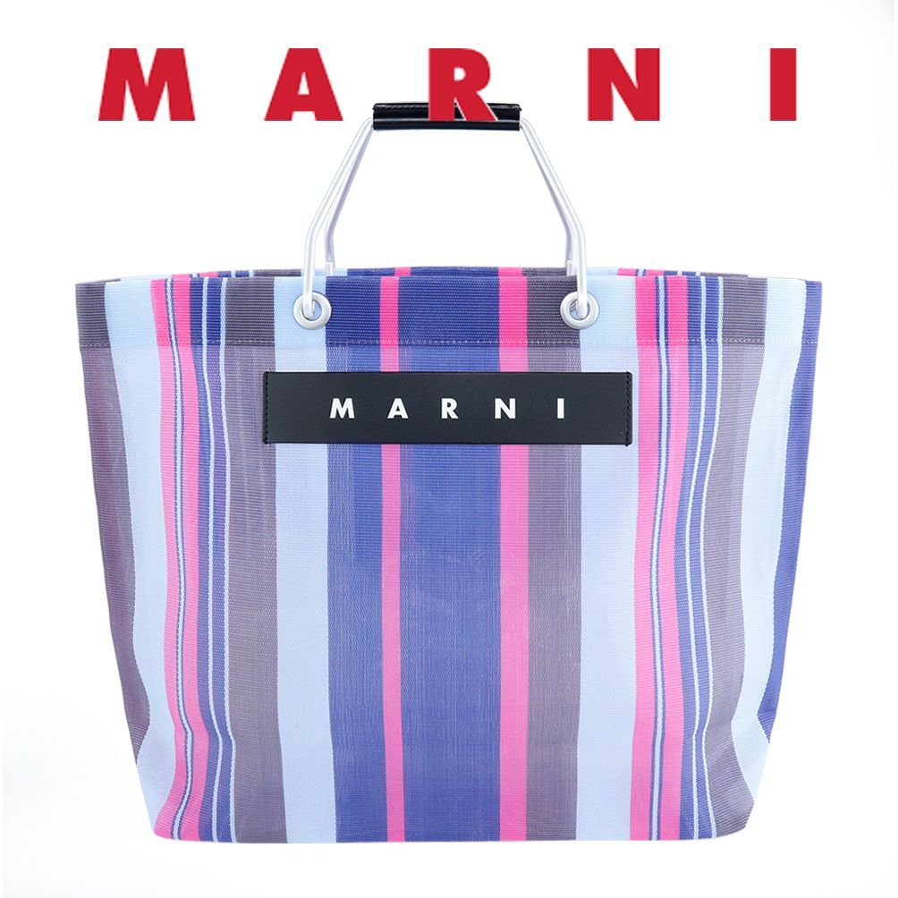 マルニフラワーカフェ トートバッグ MARNI FLOWER CAFE ストライプ 