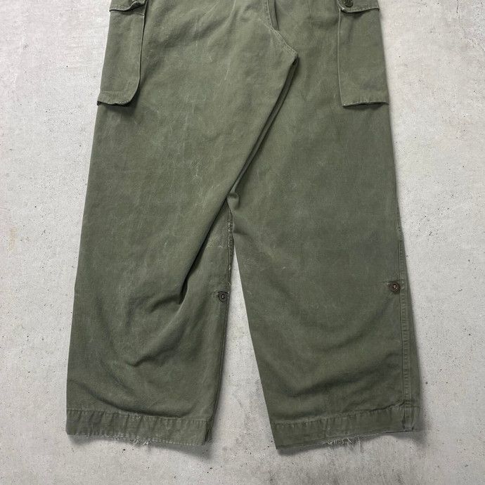 50年代 オランダ軍 ダブルフェイス カーゴパンツ ユーロミリタリーパンツ メンズW30相当 50年代 オランダ軍 ダブルフェイス カーゴパンツ ユーロ