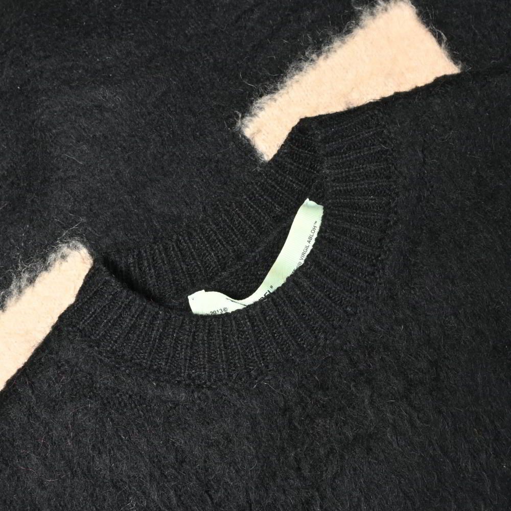 OFF-WHITE DIAG BRUSHED モヘア混  ニット OFF-WHITE DIAG BRUSHED モヘア混 ニット - メルカリ