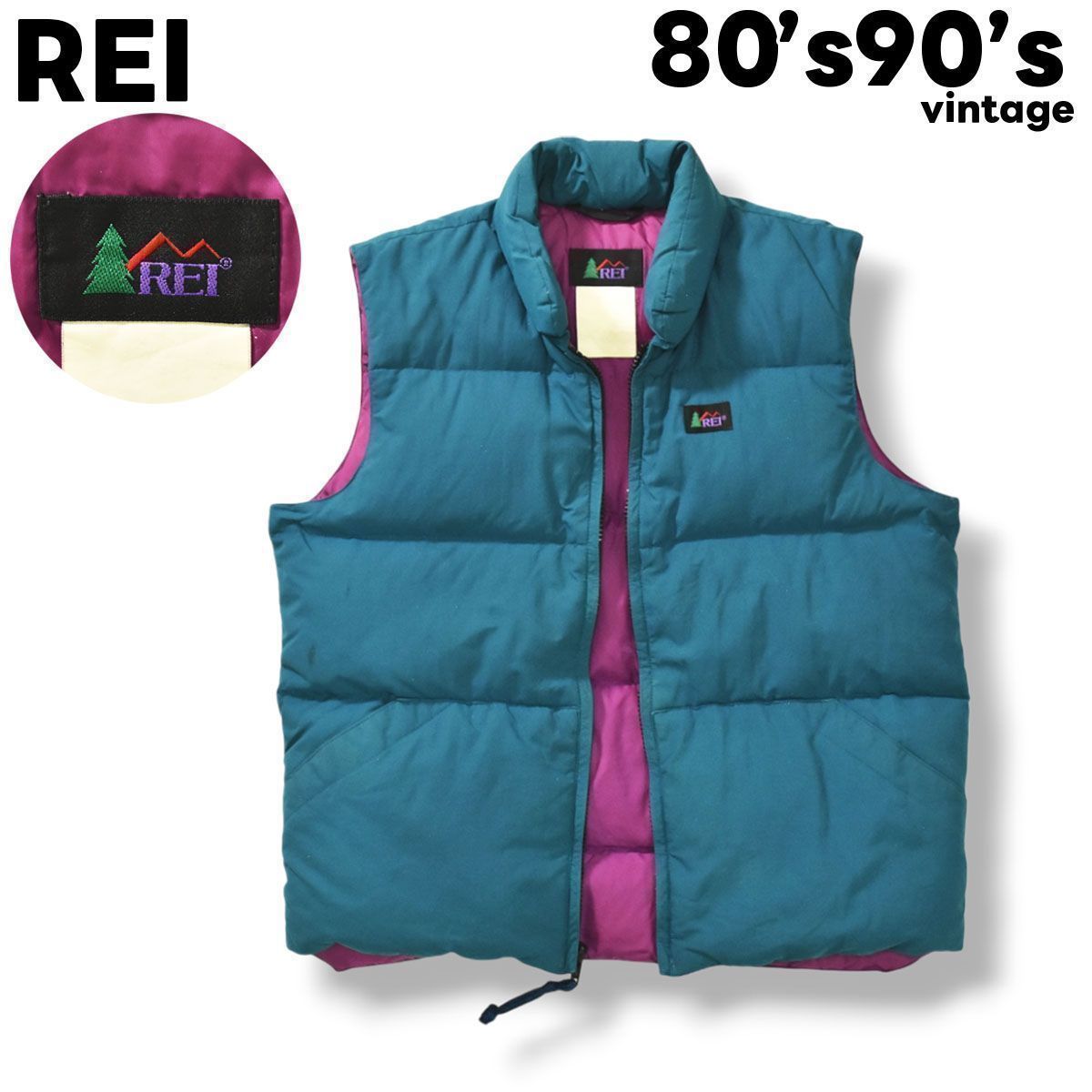 希少】 80s90sヴィンテージ レイ アールイーアイ REI ダウンベスト 