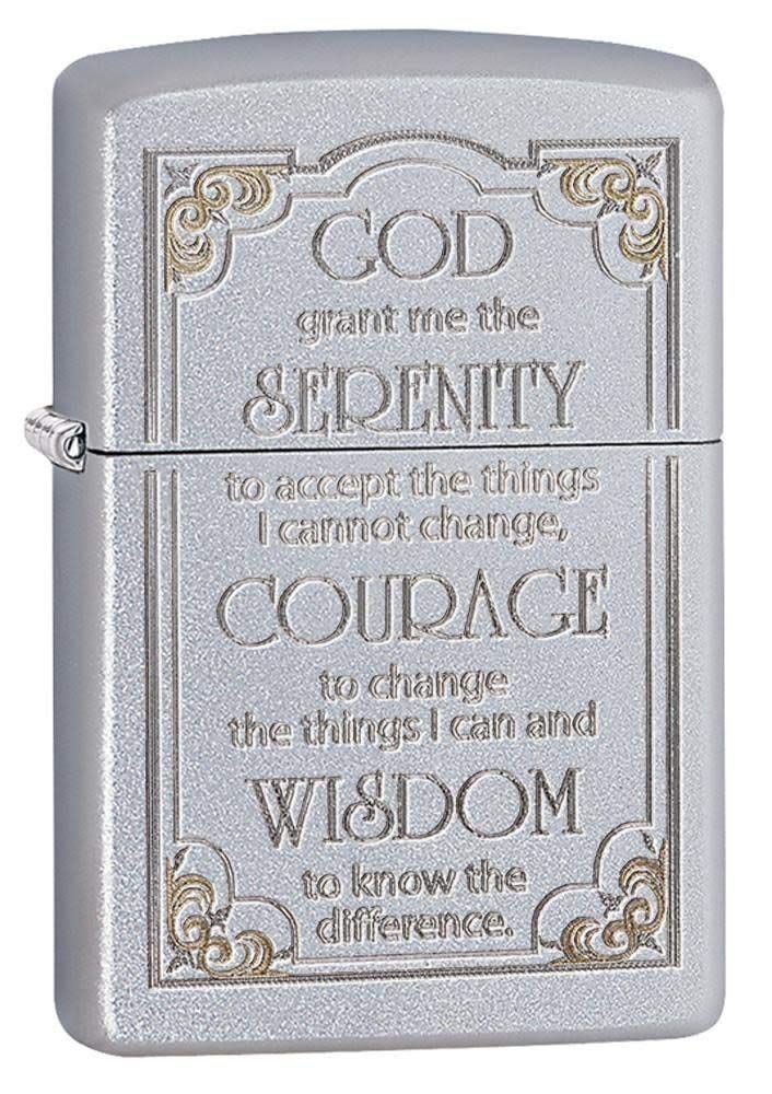 ZIPPO ジッポ オイルライター USモデル SERENITY PRAYER サテンクローム 28458