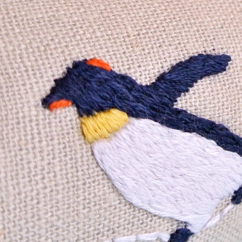 ペンケース ペンギン親子 ポーチ ハンドメイド 手刺繍-6