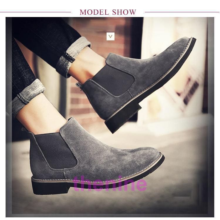 スウェード サイドゴアブーツ メンズブーツ 本革 ブーツ ウエスタンブーツ カジュアル ハイカット ベージュ 黒 靴 メンズ くつ シューズ ス USTAUSTRALIA_COM_AU