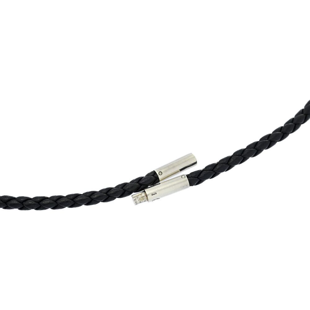 レザーチョーカー|ネックレス ペンダント|Sv925-4.7g|シルバー×ブラック