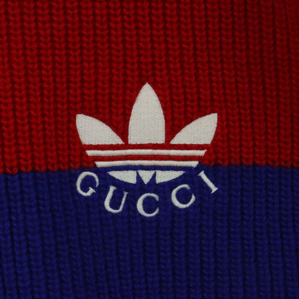 GUCCI (グッチ) × adidas ロゴ刺繍ニットベスト 700449 XKCH7 レッド