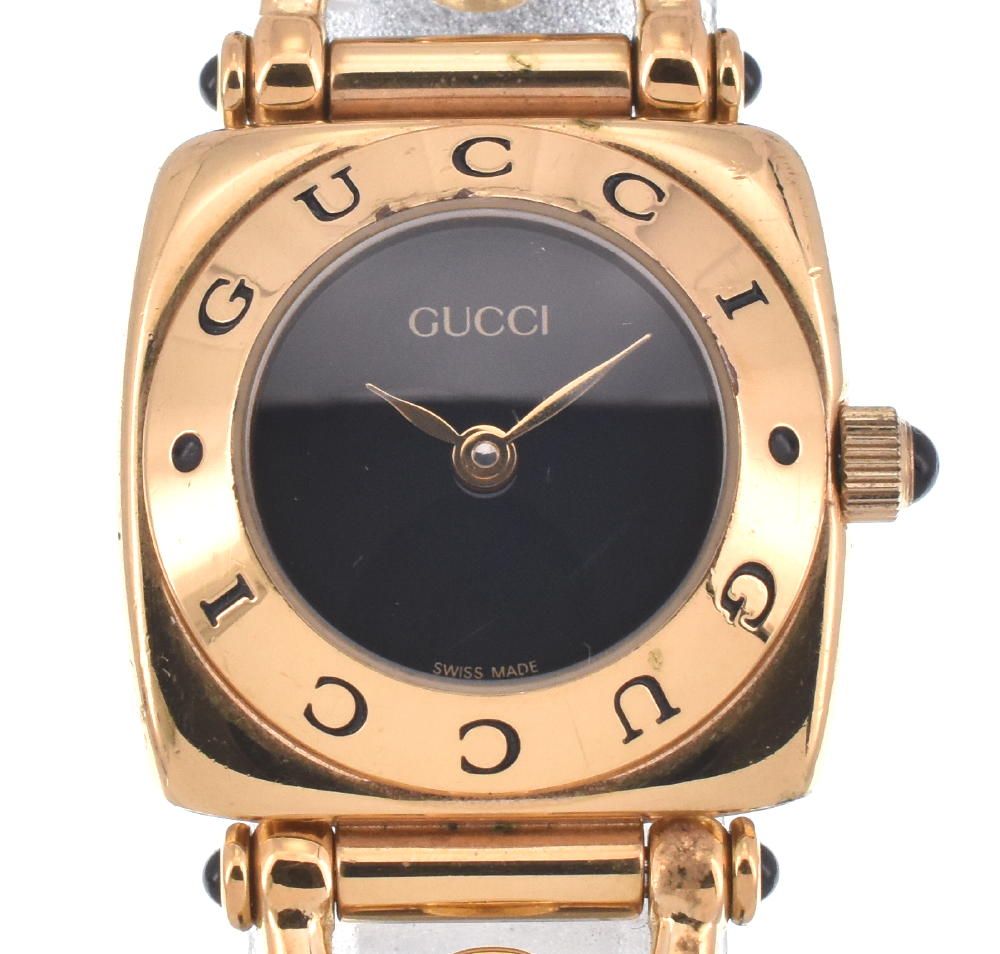 グッチ GUCCI 6300L GP/レザー クォーツ レディース Ｄ#122647-