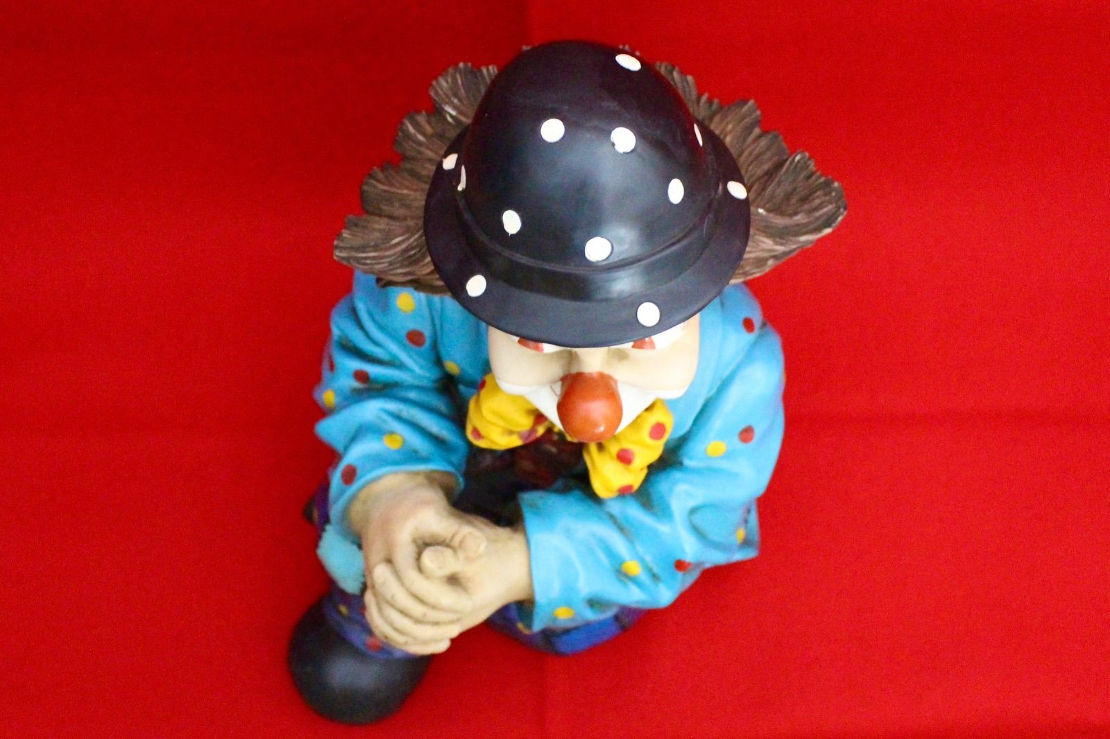 イタリア・ピエロコレクション【お茶目なピエロ大サイズ水色ドット】