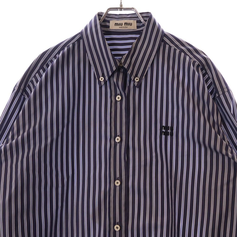 miumiu (ミュウミュウ) 22SS ロゴ刺繍 コットンポプリン オーバー