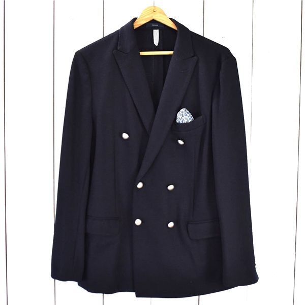 4TL033】美品 スーツカンパニー ANTONIO LAVERDA 6つボタン ダブル ジャケット 180cm-6Drop / L 濃紺 袖口4つ釦 本切羽 316406W【中古】【メンズビジネス】202412