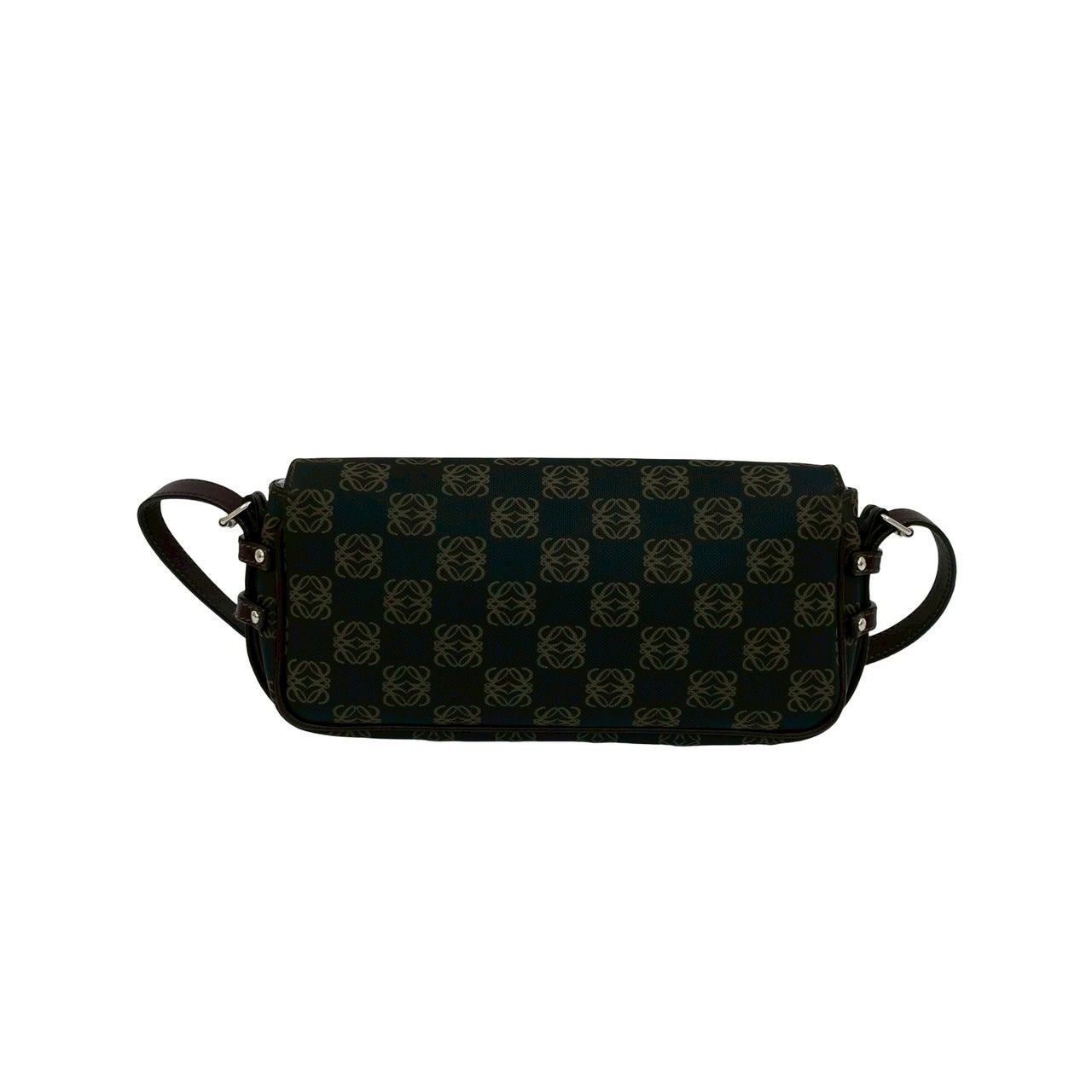 極 美品 ロエベ アナグラム ロゴ レザー ショルダーバッグ ブラック 極美品】ロエベ メンズ ショルダーバッグ アナグラム ロゴ型押し