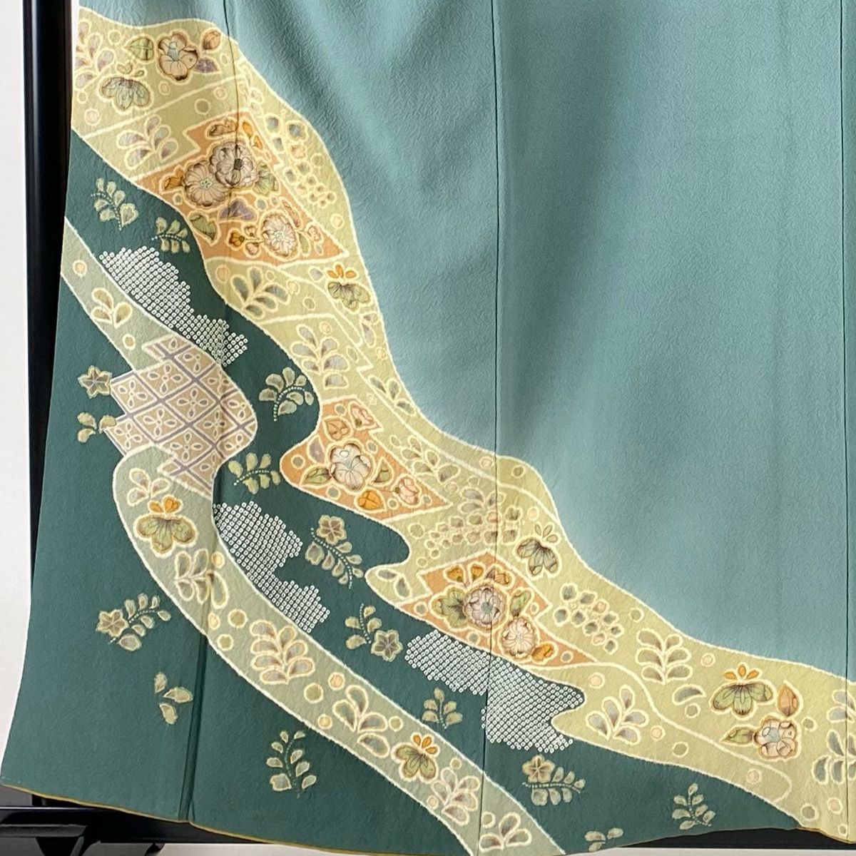付下げ 身丈160cm 裄丈65.5cm M 袷 翠山工房 やまと 落款 辻が花