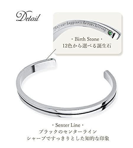 色: 7月 ルビー】バングル ステンレス アクセサリー シンプル 誕生石