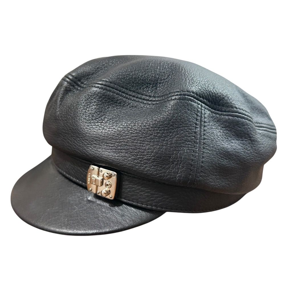 GUCCI グッチ レザー キャスケット M 57 ブラック メンズ レディース 古着