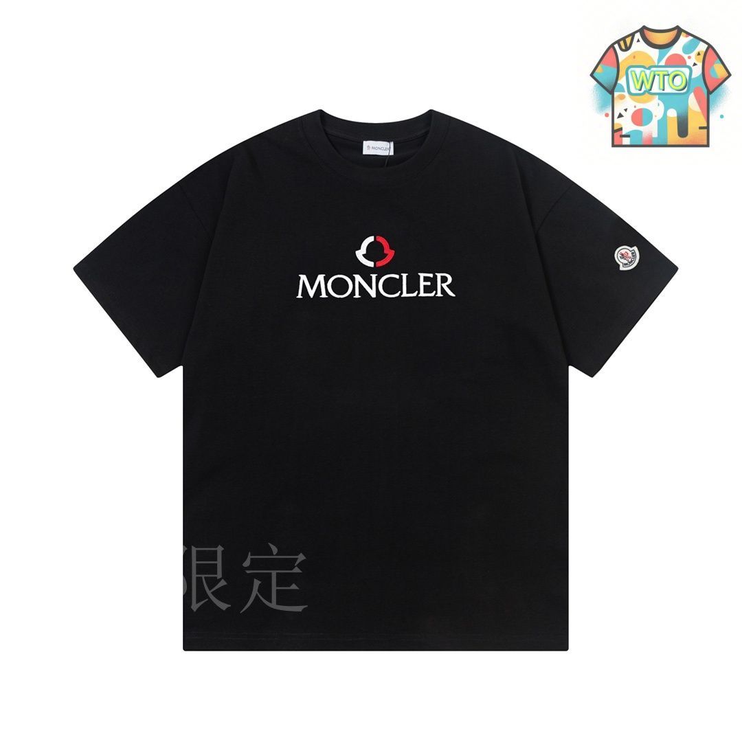 MONCLER ロゴ刺繍 ブラックTシャツ　新品　未使用　タグ付 MONCLER ブラック Tシャツ w XL - メルカリ