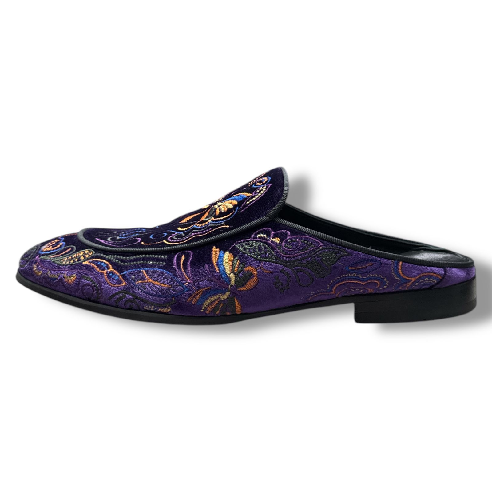 Needles Velvet Mule Papillon Embroidery スリッポン サンダル